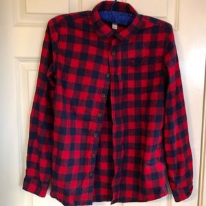 Cat & Jack boys res plaid button down shirt size 16